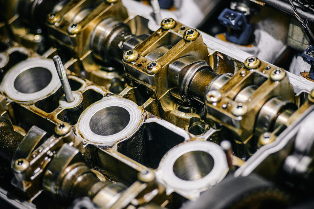 a close-up shot of an internal combustion engine